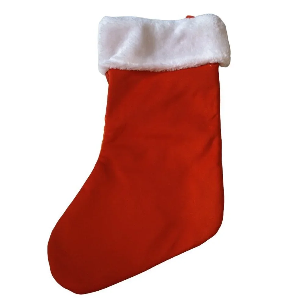 Disney Mickey Mouse Holiday Christmas Stocking Red With White Cuff CB1